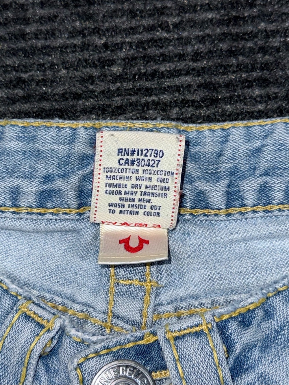 RARE Vintage True Religion Ultra Low Rise Twisted Flare Jeans Distressed 27 x 33 - Picture 14 of 14